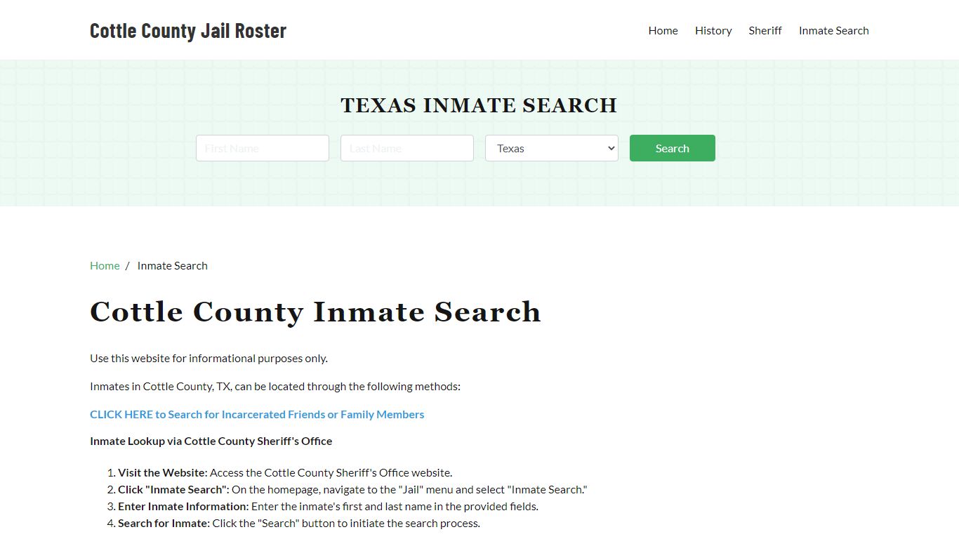 Cottle County, TX Detainee Lookup